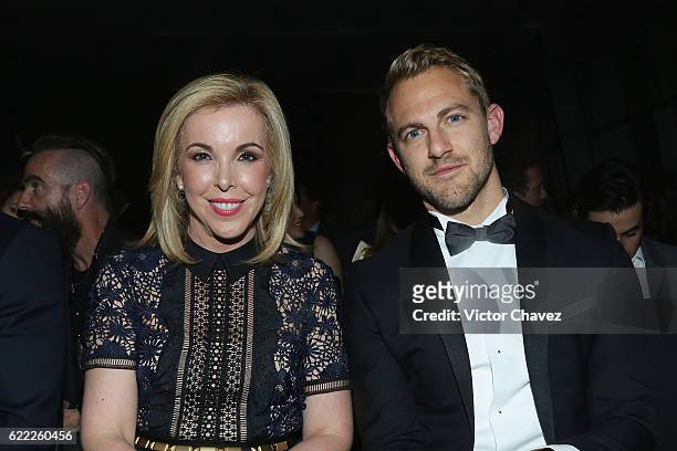 Conde Nast Mexico and Latin America general director, Eva Hughes and Patrick Janelle attend the GQ Men Of The Year Awards 2016 at Torre Virrelles on...