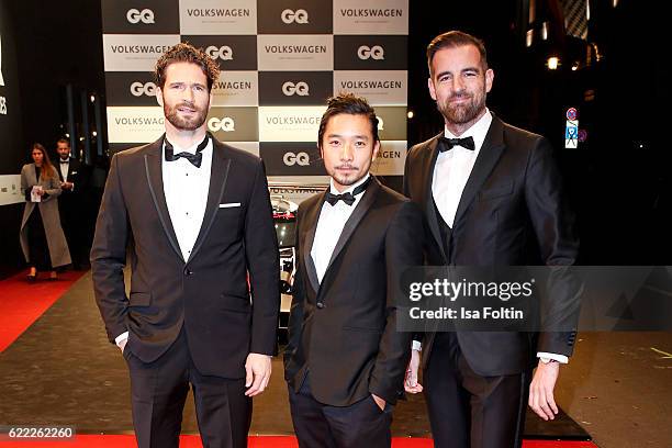 Arne Friedrich, Khoa Toan Nguyen and Christoph Metzelder attend the GQ Men of the year Award 2016 at Komische Oper on November 10, 2016 in Berlin,...