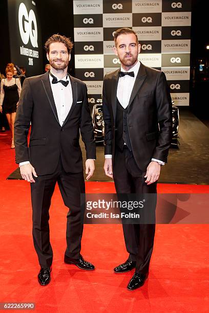 Former soccer players Arne Friedrich and Christoph Metzelder attend the GQ Men of the year Award 2016 at Komische Oper on November 10, 2016 in...