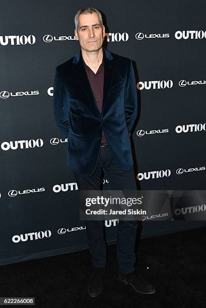 Aaron Hicklin attends The OUT100 2016 Gala at Metropolitan West on November 10, 2016 in New York City.