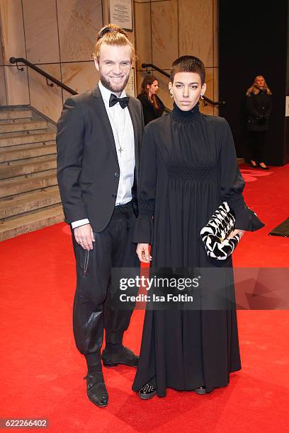 Andi Weizel and Alina Sueggeler of the band Frida Gold attend the GQ Men of the year Award 2016 at Komische Oper on November 10, 2016 in Berlin,...