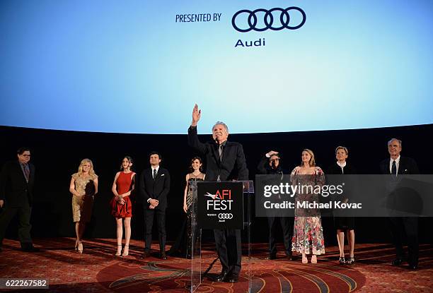 Actors Oliver Platt, Megan Hilty, Taissa Farmiga, Alden Ehrenreich, Lily Collins, Warren Beatty, Matthew Broderick, Haley Bennett and Annette Bening...