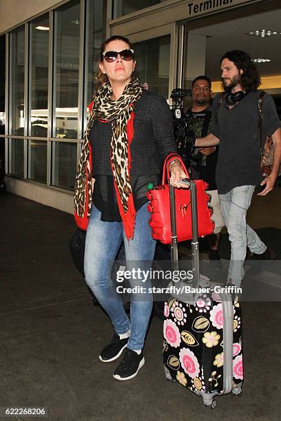 Alicia Machado is seen at LAX on November 09, 2016 in Los Angeles, California.