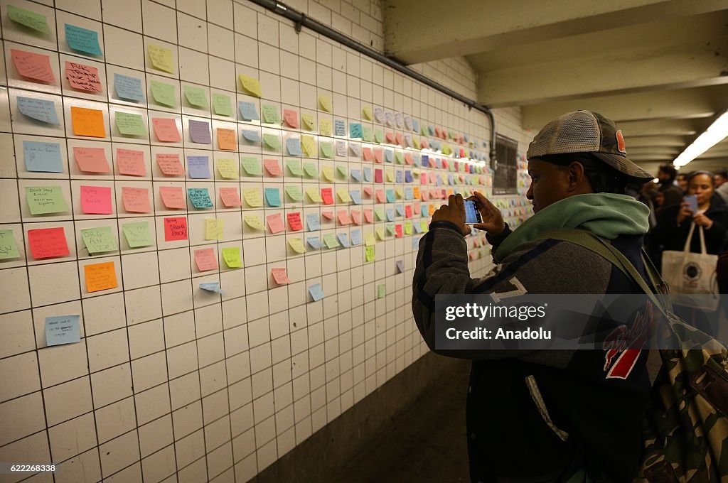 "Subway Therapy" in NYC after US 2016 presidential election
