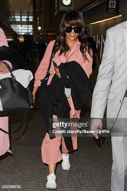 Tamera Mowry is seen at LAX on November 09, 2016 in Los Angeles, California.