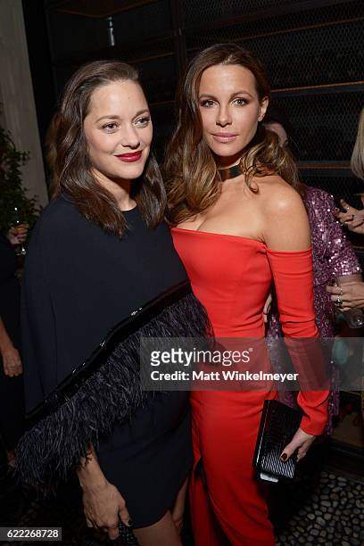 Actresses Marion Cotillard and Kate Beckinsale attend the Hollywood Foreign Press Association and InStyle celebrate the 2017 Golden Globe Award...