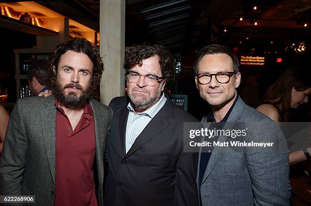 Actor Casey Affleck, director Kenneth Lonergan, and actor Christian Slater attend the Hollywood Foreign Press Association and InStyle celebrate the...