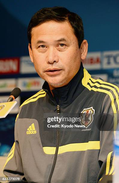 South Korea - Japan women's soccer coach Norio Sasaki holds a press conference in Seoul on July 19 ahead of the July 20-28 East Asian Cup. Nadeshiko...