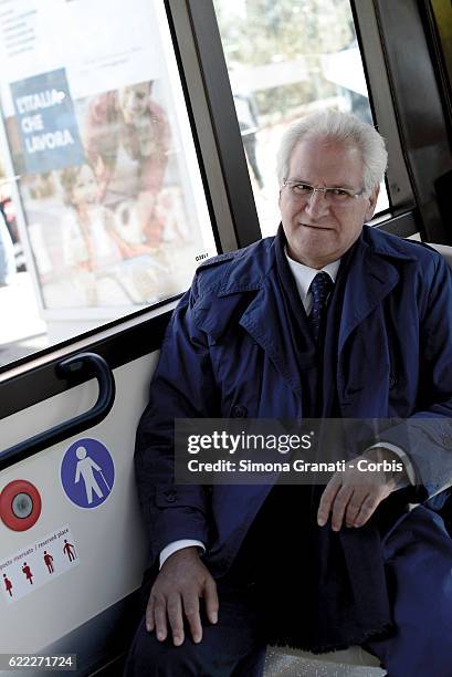 Of ATAC Manuel Fantasia during the presentation of the first 25 of 150 new buses purchased from the Capitol,on November 9, 2016 in Rome, Italy.