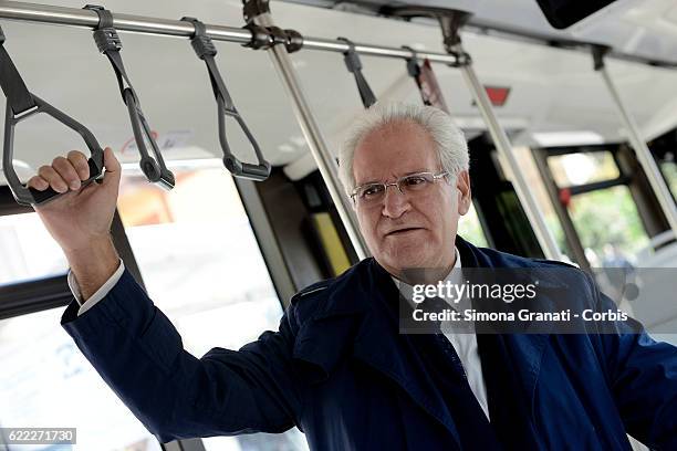 Of ATAC Manuel Fantasia during the presentation of the first 25 of 150 new buses purchased from the Capitol,on November 9, 2016 in Rome, Italy.