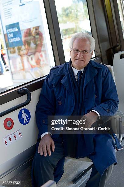 Of ATAC Manuel Fantasia during the presentation of the first 25 of 150 new buses purchased from the Capitol,on November 9, 2016 in Rome, Italy.