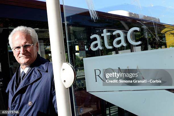 Of ATAC Manuel Fantasia during the presentation of the first 25 of 150 new buses purchased from the Capitol,on November 9, 2016 in Rome, Italy.