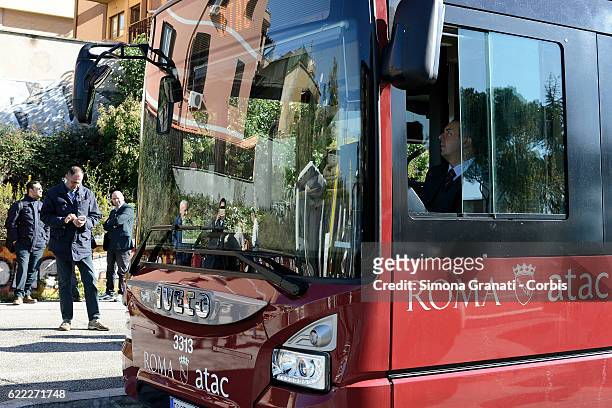 Presentation of the first 25 of 150 new buses purchased from the Capitol,on November 9, 2016 in Rome, Italy.