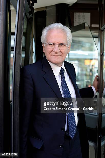 Of ATAC Manuel Fantasia during the presentation of the first 25 of 150 new buses purchased from the Capitol,on November 9, 2016 in Rome, Italy.