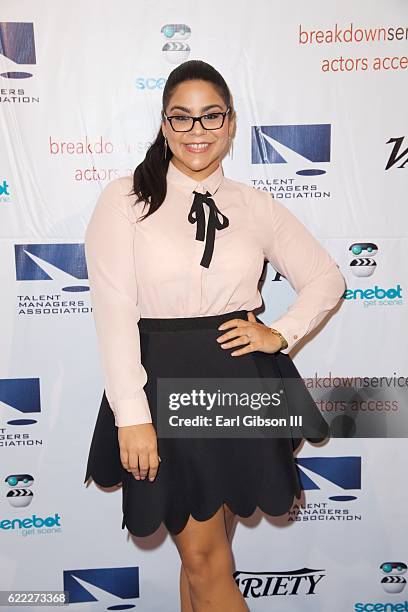 Actress Jessica Marie Garcia attends the 2016 TMA Heller Awards Ceremony at The Beverly Hilton Hotel on November 10, 2016 in Beverly Hills,...