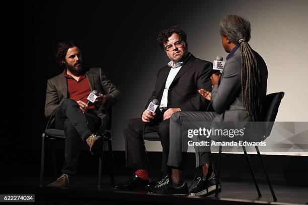 Actor Casey Affleck, writer and director Kenneth Lonergan and Film Independent at LACMA film curator Elvis Mitchell attend the Film Independent at...