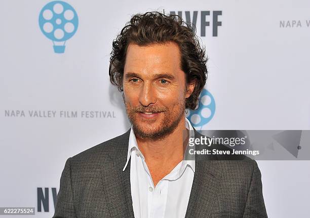 Actor Matthew McConaughey attends the Caldwell Vineyards Maverick Actor Tribute during the 6th Annual Napa Valley Film Festival at the Lincoln...