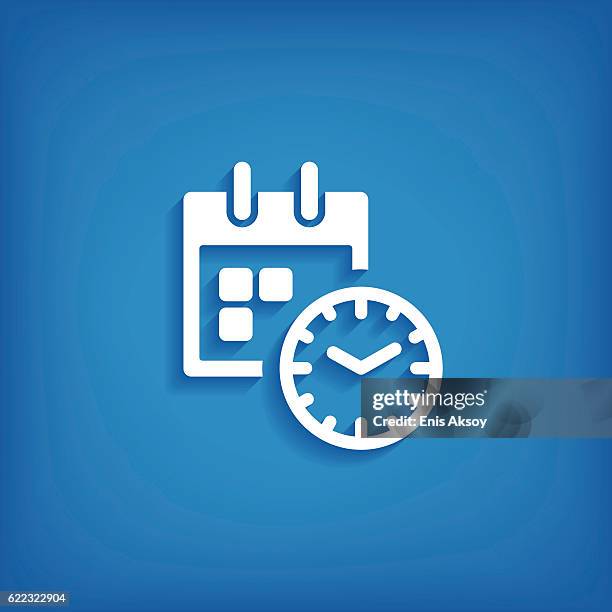 ilustraciones, imágenes clip art, dibujos animados e iconos de stock de calendario icono plano - organizador electrónico
