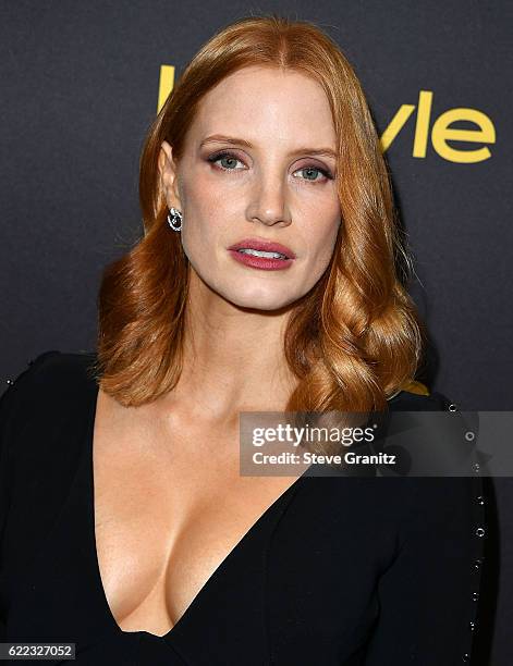 Jessica Chastain arrives at the Hollywood Foreign Press Association And InStyle Celebrate The 2017 Golden Globe Award Season at Catch LA on November...