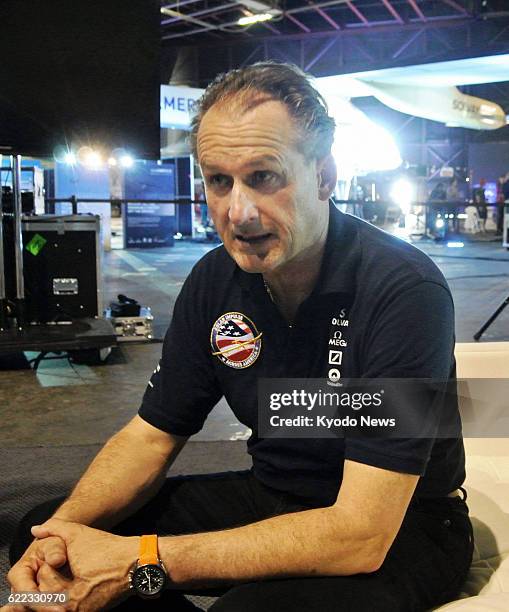 United States - Andre Borschberg, a Swiss pilot, speaks of his 2015 dream to circumnavigate the globe in a solar plane with Bertrand Piccard. The...