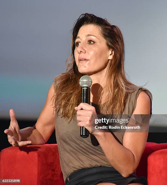 Filmmaker Gillian Barnes speaks onstage at Arclight's Women In Entertainment 2016 Summit at ArcLight Cinemas Cinerama Dome on November 10, 2016 in...