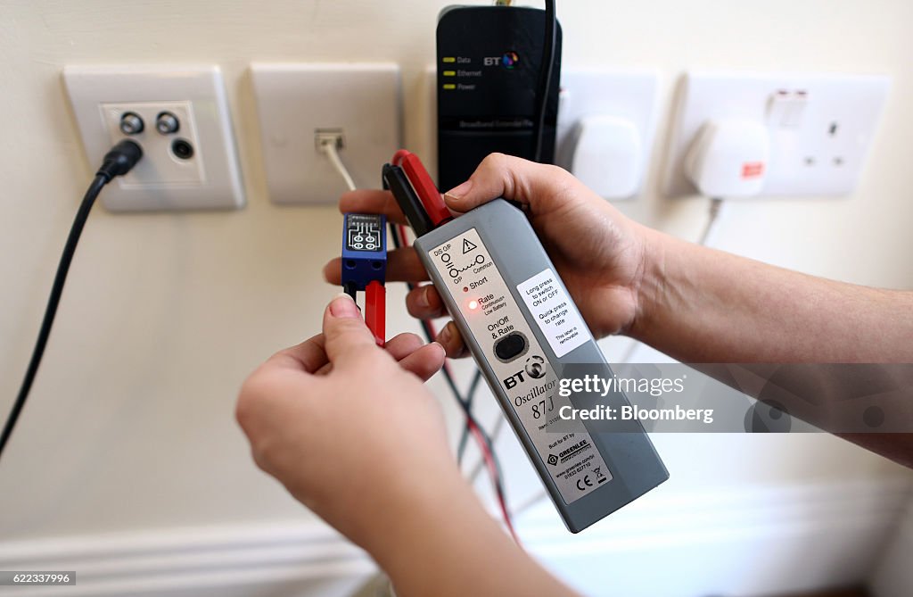 Bt Network Engineer A network engineer from Openreach, a unit of BT Group Plc, checks the ...