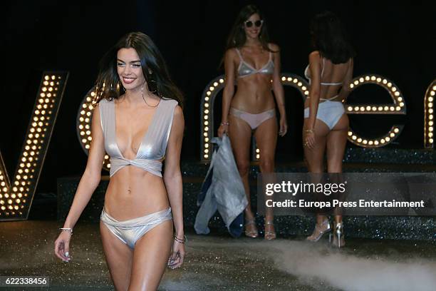 Joana Sanz walks the runway during the presentation of Elsa Pataky's new Women'Secret musical at Fine Arts Circle on November 10, 2016 in Madrid,...