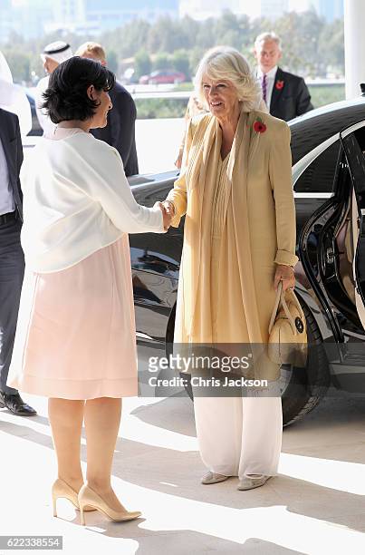 Camilla, Duchess of Cornwall arrives at the National Theatre on day 4 of a Royal tour of Bahrain on November 11, 2016 in Manama, Bahrain. Prince...