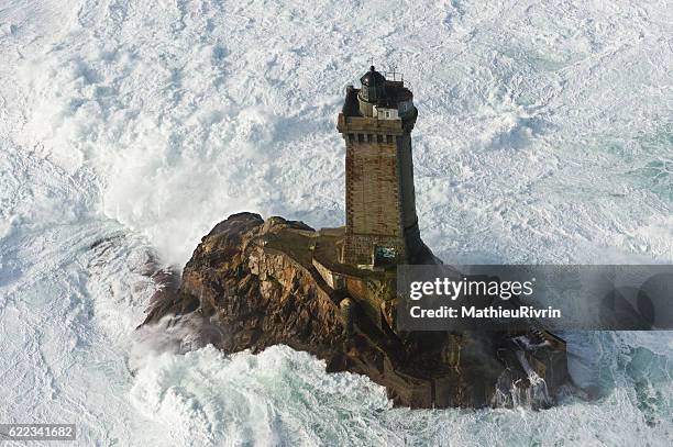phare de la vieille in the storm - finistere stock pictures, royalty-free photos & images