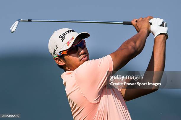 Ahmadfauzi Muhammad arie irawan of Malaysia in action during the Clearwater Bay Open as part of the PGA Tour China at the The Clearwater Bay Golf &...