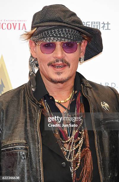 Johnny Depp attends the red carpet for the Classic Rock Awards at Ryogoku Kokugikan on November 11, 2016 in Tokyo, Japan.