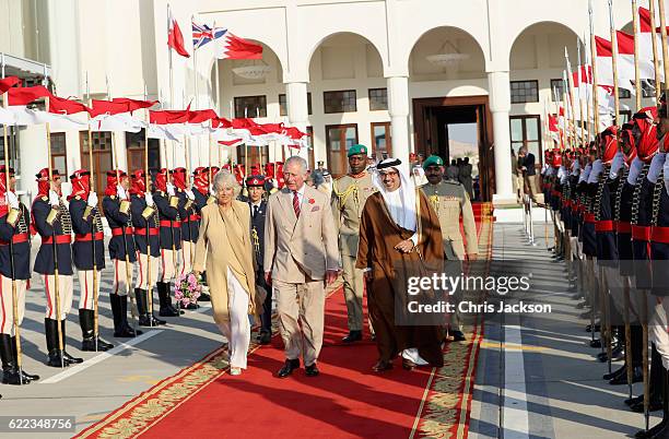 Camilla, Duchess of Cornwall and Prince Charles, Prince of Wales alongside Prince Salman bin Hamad bin Isa Al Khalifa, Deputy King, Crown Prince of...