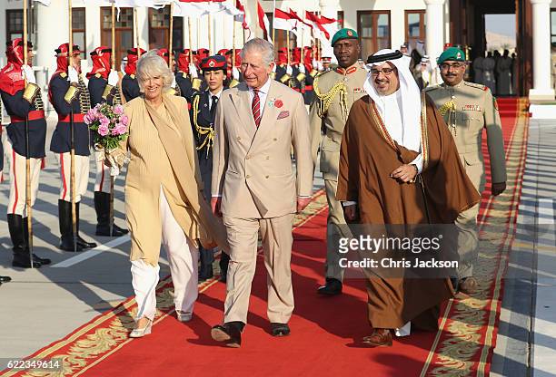 Camilla, Duchess of Cornwall and Prince Charles, Prince of Wales alongside Prince Salman bin Hamad bin Isa Al Khalifa, Deputy King, Crown Prince of...