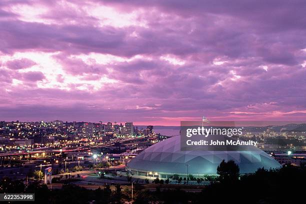 sunset over tacoma - tacoma stock pictures, royalty-free photos & images