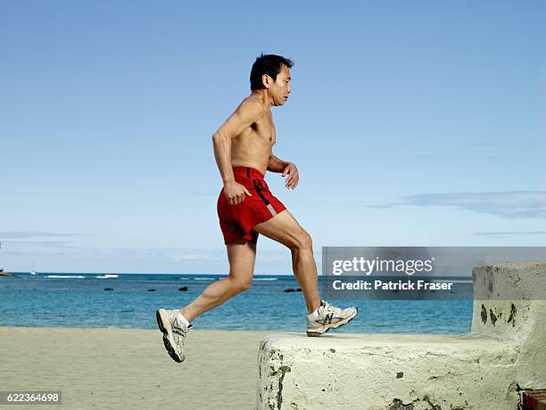 Haruki Murakami in Ala Moana Park, Honolulu, Hawaii.