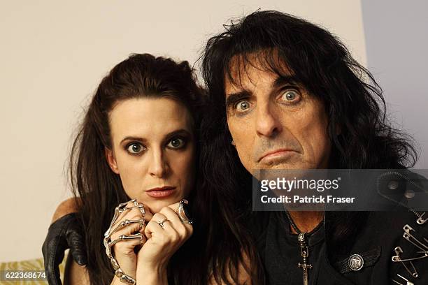 Calico Cooper and her father Alice Cooper backstage at <The Tonight Show with Jay Leno>.