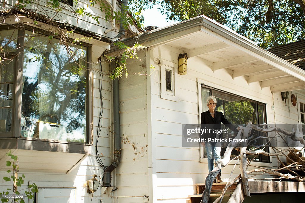 Joan Baez at home in Woodside, CA. News Photo Getty Images