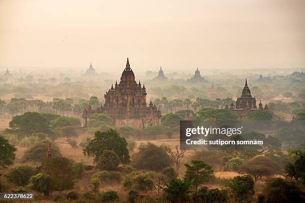 ancient pagoda in bagan - world heritage stock pictures, royalty-free photos & images