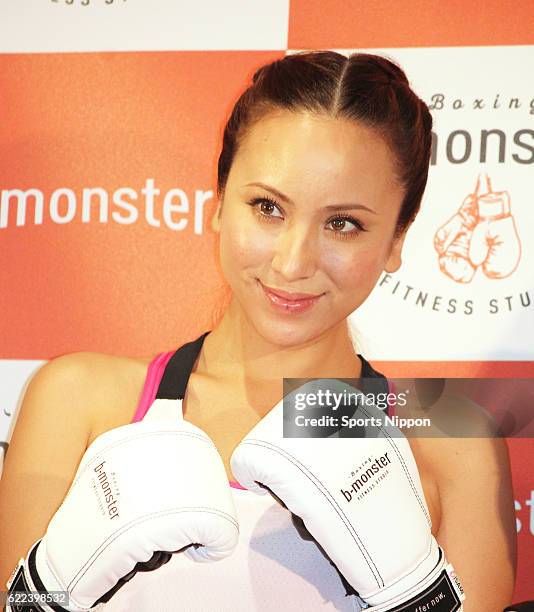 Model Angelica Michibata attends the b-monster press conference on June 15, 2016 in Tokyo, Japan.