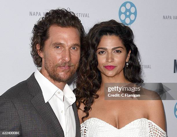 Actor Matthew McConaughey and wife Camila Alves attend the Caldwell Vineyards Maverick Actor Tribute during the 6th Annual Napa Valley Film Festival...