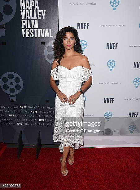 Camila Alves attends the Caldwell Vineyards Maverick Actor Tribute during the 6th Annual Napa Valley Film Festival at The Lincoln Theatre on November...