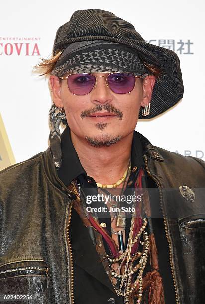 Johnny Depp attends the red carpet for the Classic Rock Awards at Ryogoku Kokugikan on November 11, 2016 in Tokyo, Japan.