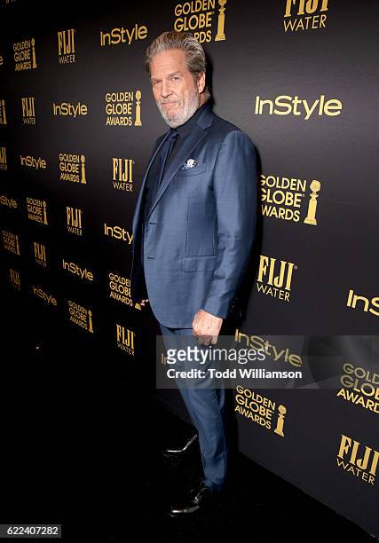 Actor Jeff Bridges attends the Hollywood Foreign Press Association and InStyles Celebration of the 2017 Golden Globe Awards Season on November 10,...