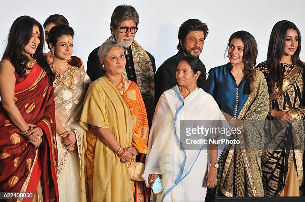 Indian Star Actor Amitabh Bachchan along West Bengal Chief Minister Mamata Banerjee, Actor Shah Rukh Khan, Veteran Actress Jaya Bachchan MP, Actress...