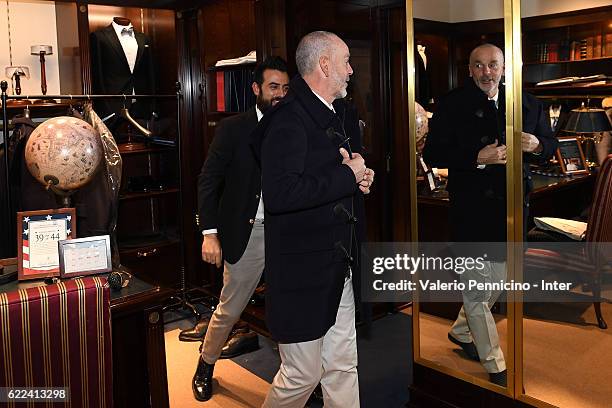 Internazionale head coach Stefano Pioli visits Brook Brothers Store on November 11, 2016 in Milan, Italy.