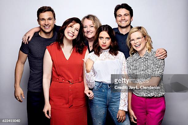 William Mosley, Vanessa Bayer, Susan Johnson, Bel Powley, Jason Ritter, and Kara Holden, of the film "Carrie Pilby", pose for a portraits at the...