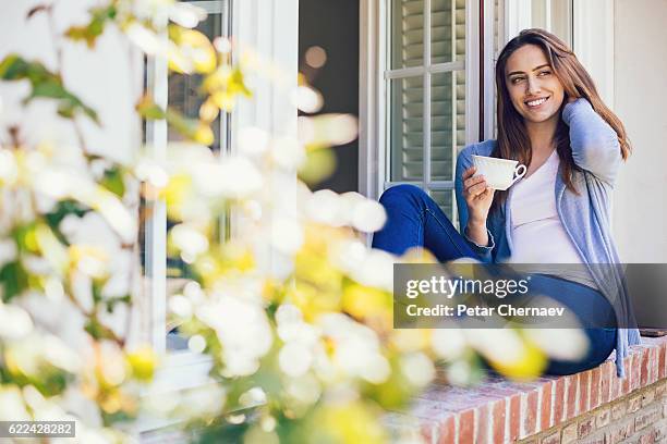 hot drink and fresh air - hot spring bildbanksfoton och bilder