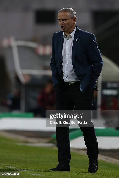 Czech RepublicÕs head coach Vitezslav Lavicka in action during U21 Friendly match between Portugal and Czech Republic at Estadio do Bonfim on...