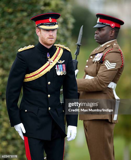 Prince Harry attends the Armistice Day Service at the National Memorial Arboretum on November 11, 2016 in Alrewas, England. Armistice Day...