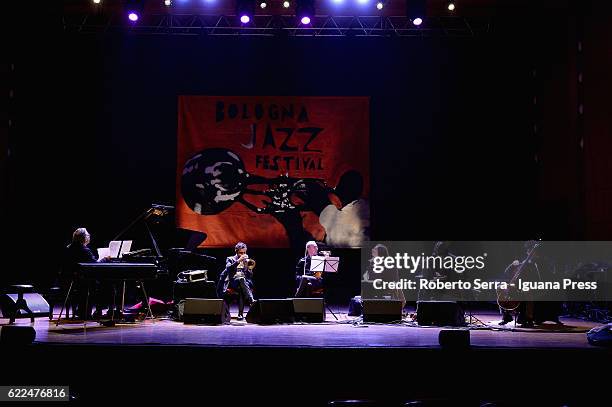 Uri Caine and Paolo Fresu performs with AlboradaString Quartet for Bologna Jazz Festival at Auditorium Manzoni on November 11, 2016 in Bologna, Italy.